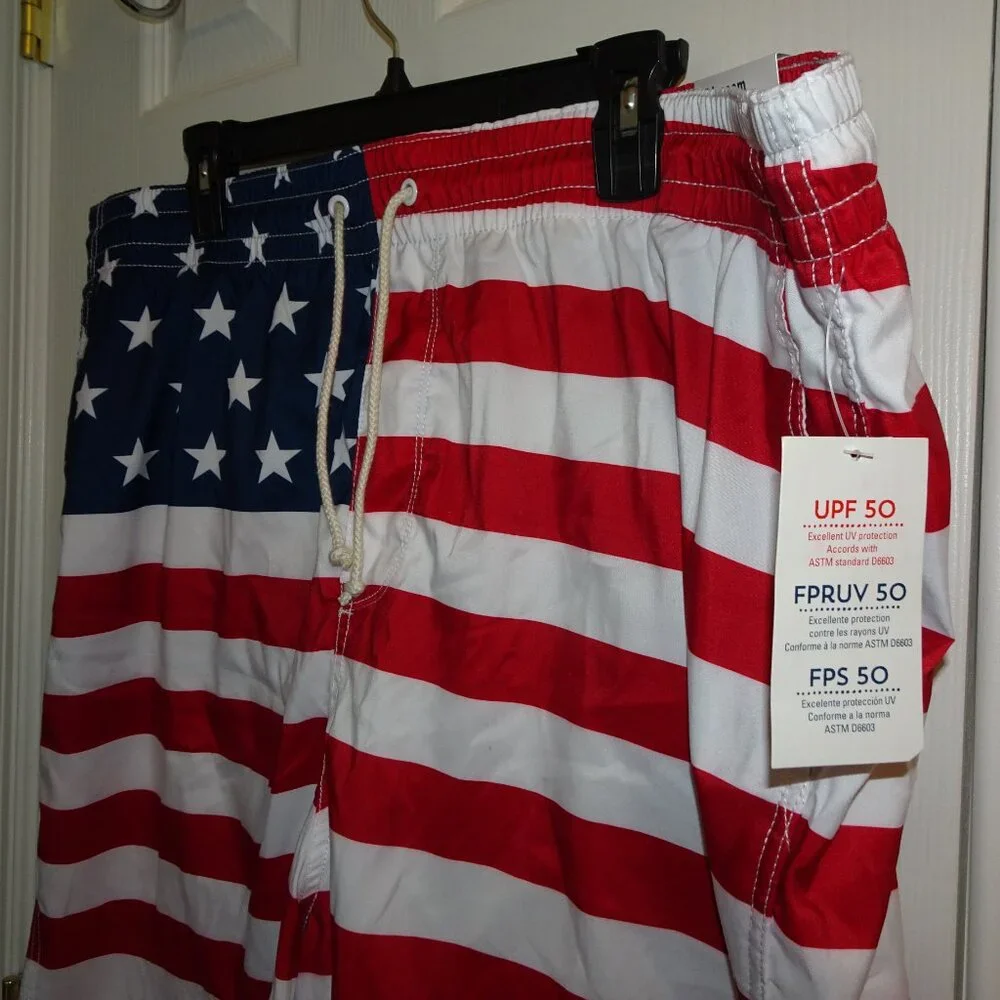 Old Navy American Flag Swim Shorts with Mesh Liner